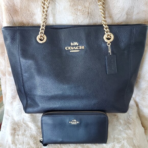 AUTHENTIC COACH COLLECTION NOW ON POSHMARK! $840 Marlie Large Tote & NEW Wallet - Picture 1 of 9